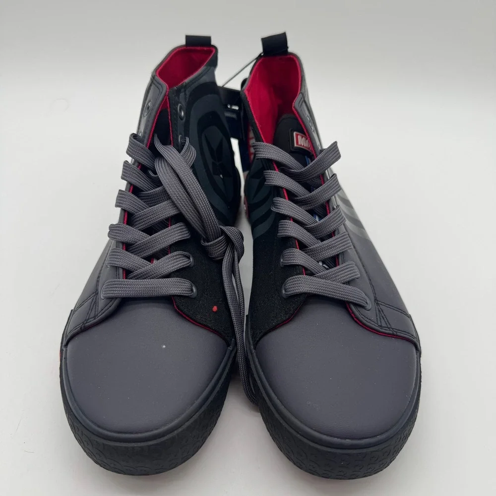 Marvel Ground Up Captain America Mens High Top Sneakers Grey Black Red Size 10.5